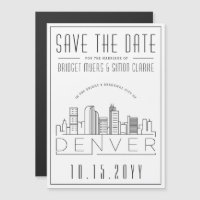 Denver Wedding | Stylised Skyline Save the Date