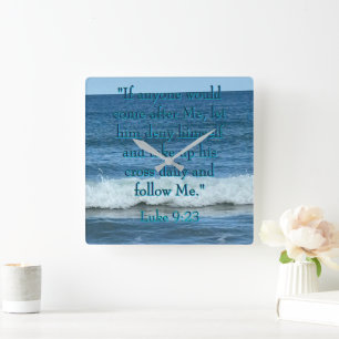 Deny Yourself  Square Wall Clock