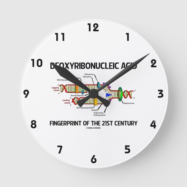 Deoxyribonucleic Acid Fingerprint Of 21st Century Round Clock (Front)