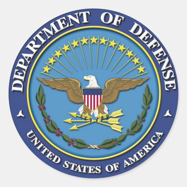 Department of Defence Classic Round Sticker (Front)