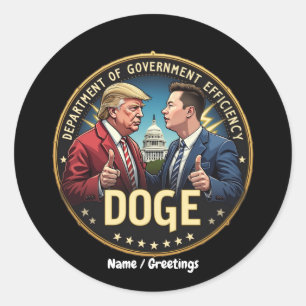 Department of Government Efficiecy TrumpElon Force Classic Round Sticker