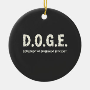 Department Of Government Efficiency Doge Dog   Ceramic Tree Decoration