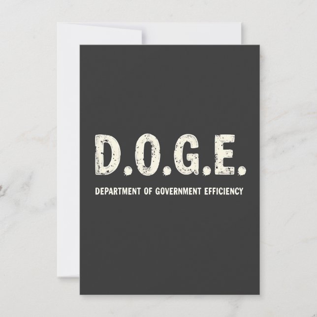 Department Of Government Efficiency Doge Dog   Invitation (Front)