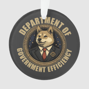 Department Of Government Efficiency Doge Dog Ornament