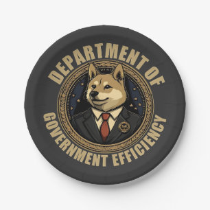 Department Of Government Efficiency Doge Dog Paper Plate