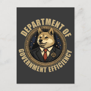 Department Of Government Efficiency Doge Dog Postcard