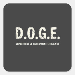 Department Of Government Efficiency Doge Dog   Square Sticker