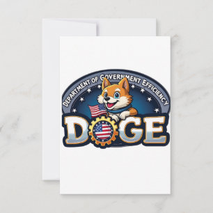 Department Of Government Efficiency Doge Dog   Thank You Card