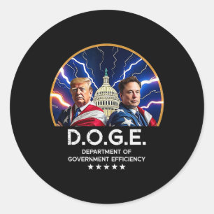 Department Of Government Efficiency Doge Trump Classic Round Sticker