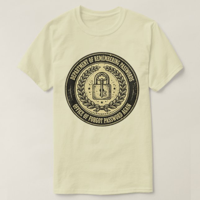 Department of Lost Passwords Funny IT Support Tech T-Shirt (Design Front)