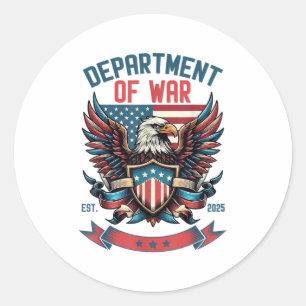 Department Of War Established 2025 Dow Classic Round Sticker