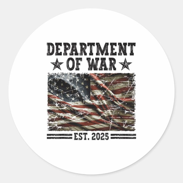 Department Of War Usa Camouflage Flag Department O Classic Round Sticker (Front)
