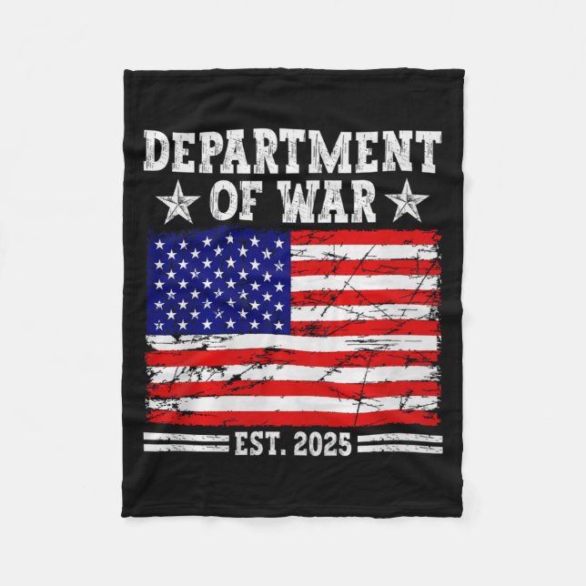 Department Of War Usa Camouflage Flag Department O Fleece Blanket (Front)