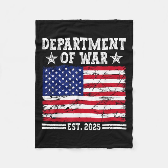 Department Of War Usa Camouflage Flag Department O Fleece Blanket (Front)