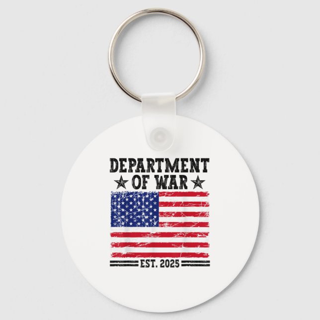 Department Of War Usa Camouflage Flag Department O Key Ring (Front)