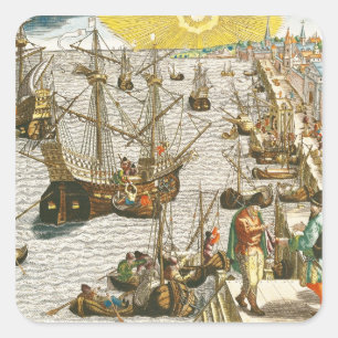 Departure from Lisbon for Brazil Square Sticker
