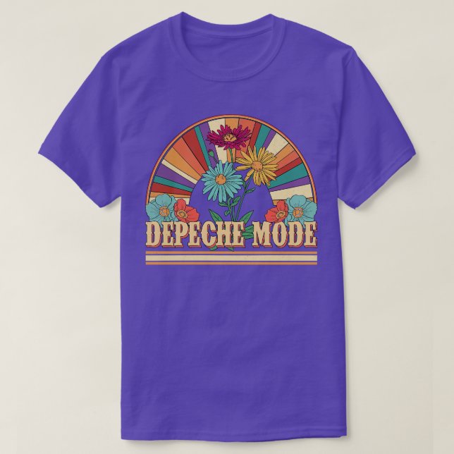 Depeche Flowers Name Mode Personalised Gifts Retro T-Shirt (Design Front)