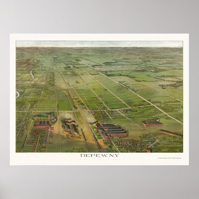 Depew, NY Panoramic Map - 1898 Poster (Front)