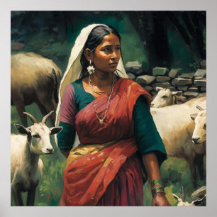 Depicting Women's Struggles in Society Through Art Poster
