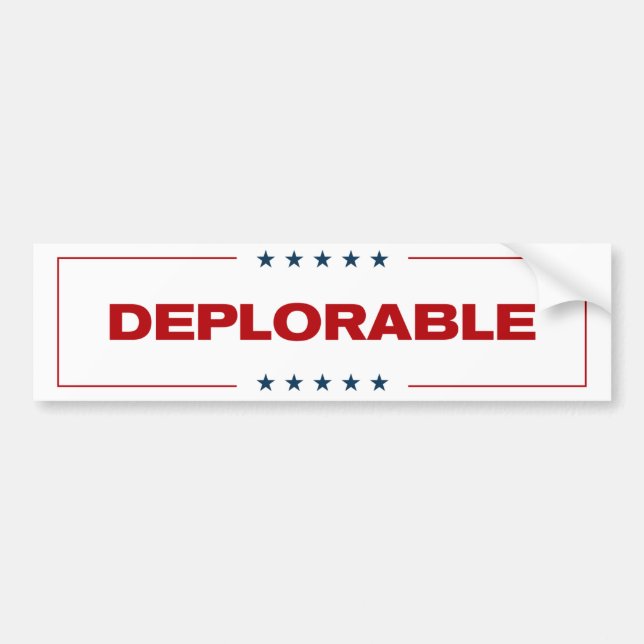 Deplorable Bumper Sticker (Front)