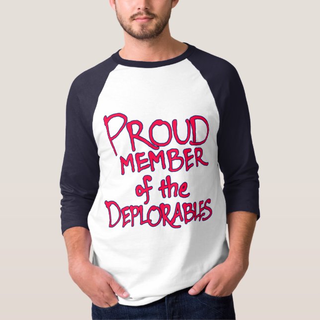 Deplorables Raglan T-Shirt (Red Lettering) (Front)