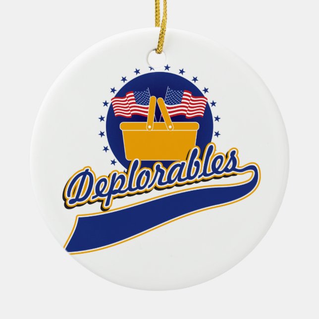 Deplorables Team Logo Ceramic Tree Decoration (Front)