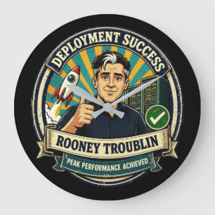 Deployment Success Rooney Troublin Gift Large Clock