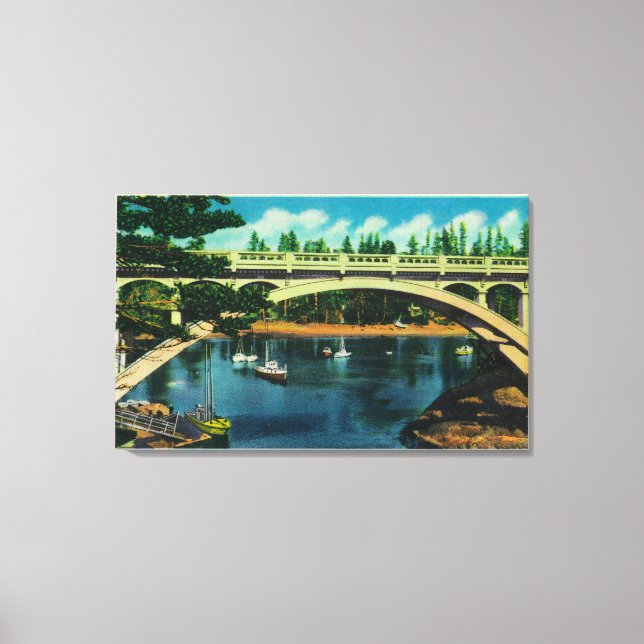 Depoe Bay and Bridge, OregonDepoe Bay, OR Canvas Print (Front)