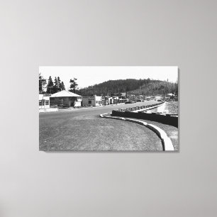 Depoe Bay, Oregon Town View Along Seawall Canvas Print