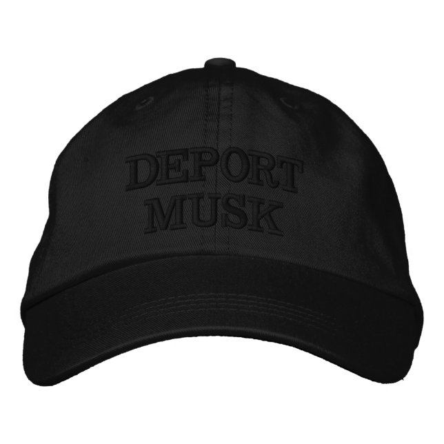 DEPORT MUSK ( black on black ) Embroidered Hat (Front)