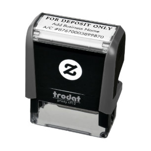 Deposit Only Business Name Bank Account Number Self-inking Stamp
