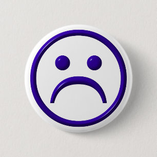 Depressed , Sad & Blue Face 6 Cm Round Badge