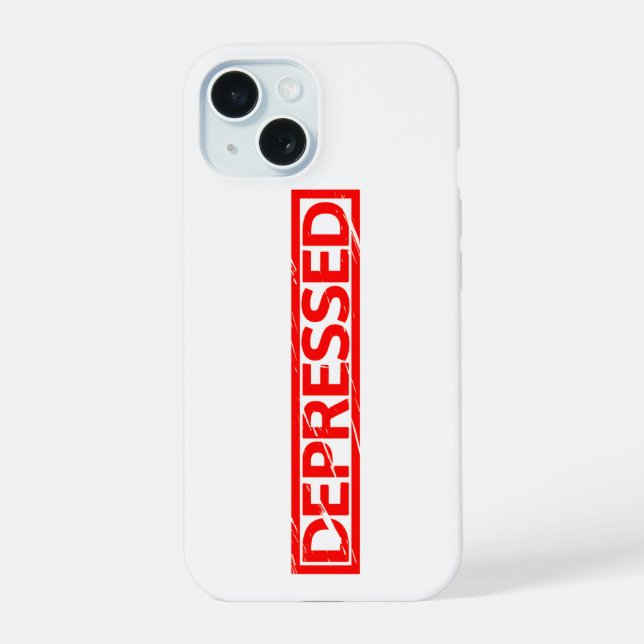 Depressed Stamp iPhone 15 Case (Back)