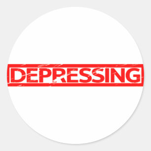 Depressing Stamp Classic Round Sticker
