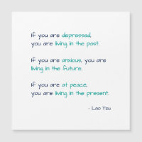 Depression Anxiety at Peace Life Quote Magnet Card