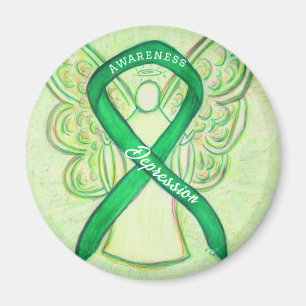 Depression Awareness Ribbon Angel Art Magnets