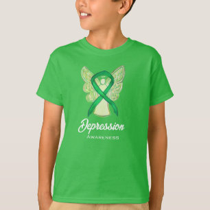 Depression Awareness Ribbon Angel Art T-Shirt
