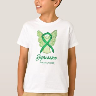 Depression Awareness Ribbon Angel Art T-Shirts