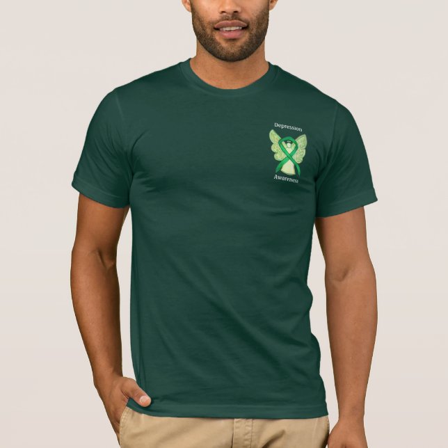 Depression Awareness Ribbon Angel Custom Shirts (Front)