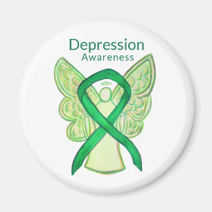 Depression Awareness Ribbon Art Angel Magnets