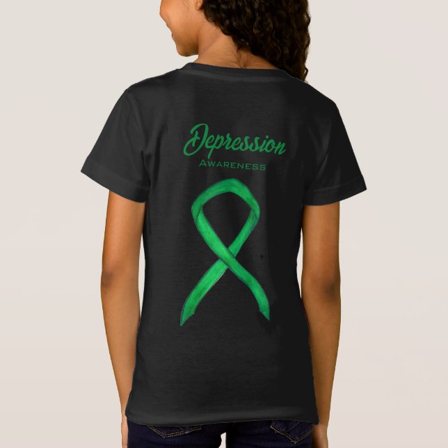 Depression Awareness Ribbon Art Custom Art Shirts (Back)