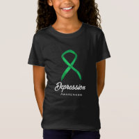 Depression Awareness Ribbon Art Custom T-Shirt