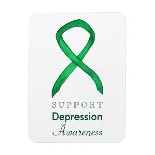 Depression Awareness Ribbon Custom Art Magnet