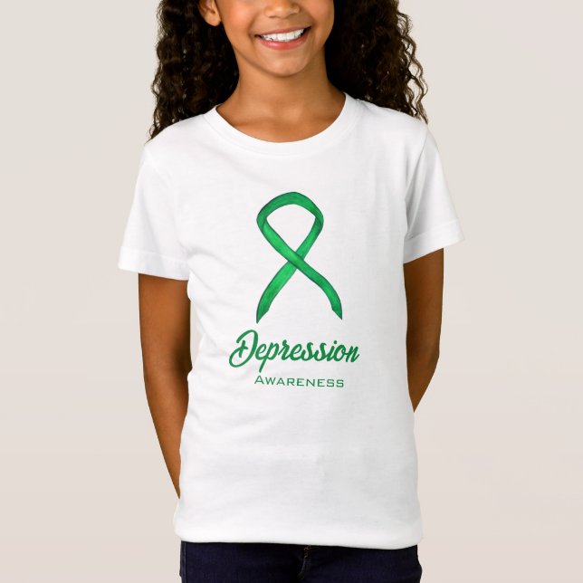 Depression Awareness Ribbon Custom Art Shirt (Front)