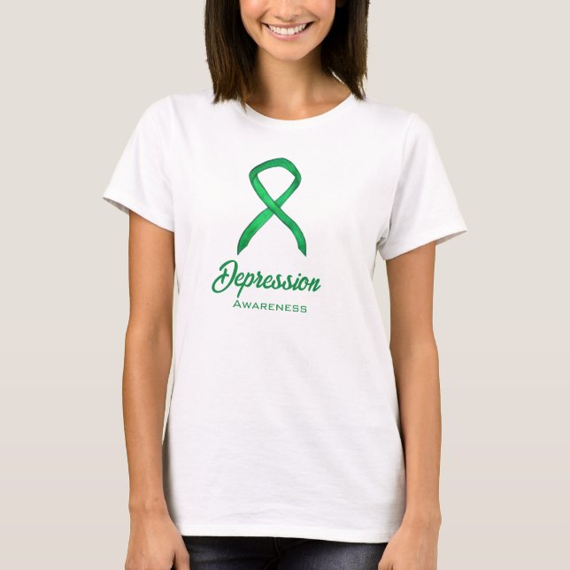 Depression Awareness Ribbon Custom Art Shirts (Front)