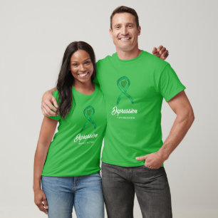 Depression Awareness Ribbon Heart Custom Art Shirt