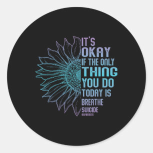 Depression Awareness Suicide Prevention 13 Classic Round Sticker