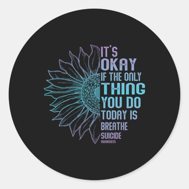 Depression Awareness Suicide Prevention 13  Classic Round Sticker (Front)