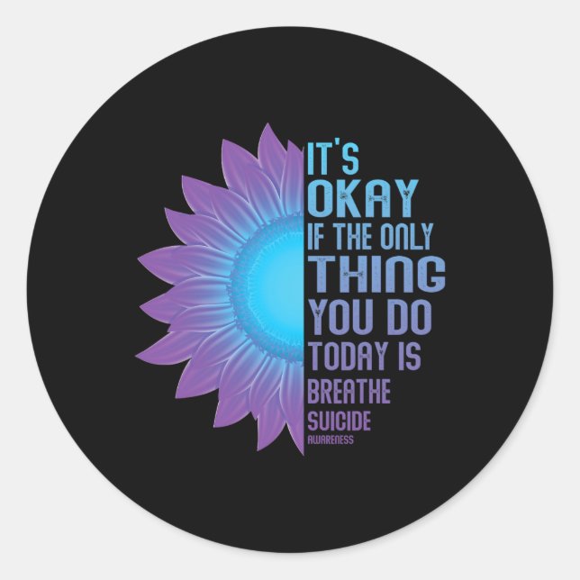 Depression Awareness Suicide Prevention 6  Classic Round Sticker (Front)
