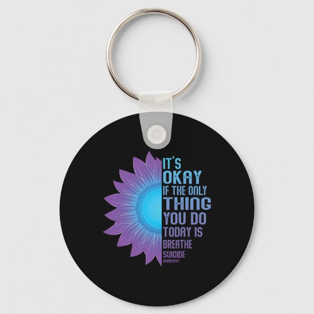Depression Awareness Suicide Prevention 6  Key Ring (Front)